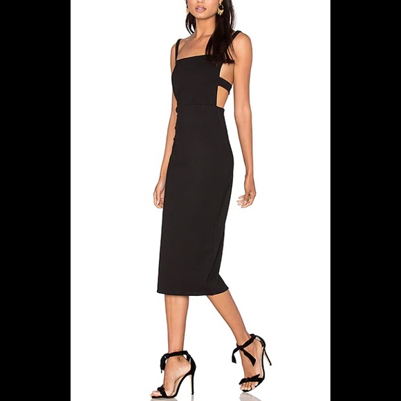LPA Black Dress 27 ( Cut Out Back Midi Dress ) - Picture 2 of 13